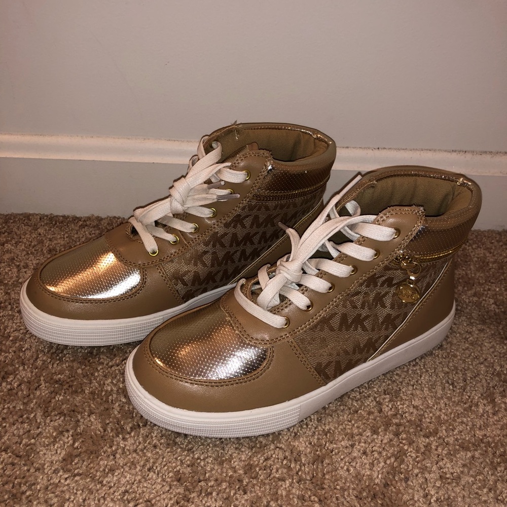 Michael Kors Goldy high top girls sneakers shoes